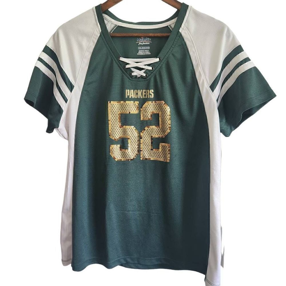 Greenbay Packers Matthew's Number 52 Women's Short Sleeve Jersey Top Size XXL‎